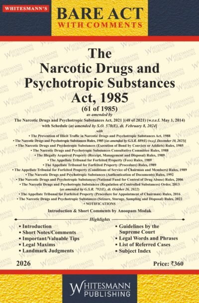 The Narcotic Drugs and Psychotropic Substances Act,1985 Bare Acts English with Comments 2026