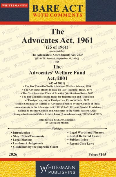 The Advocates Act,1961 Bare Act English Latest 2026 Edition