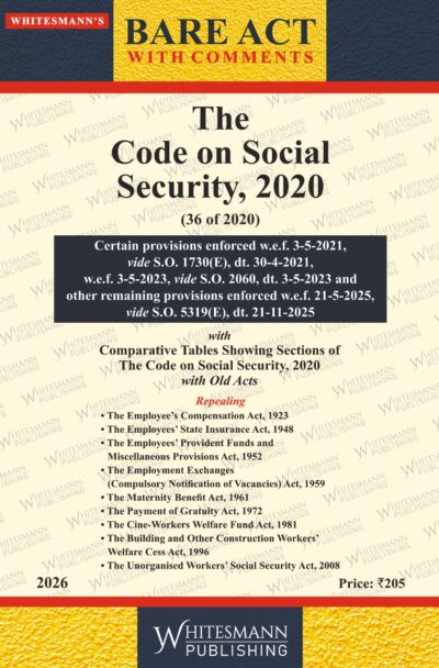 The Code On Social Security,2020 Bare Act English,1st Edition 2026