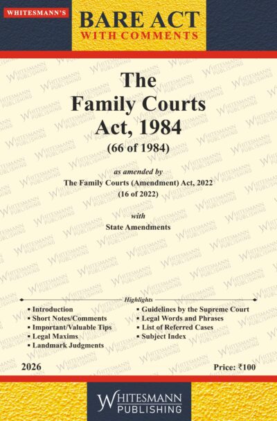 The Family Courts Act,1984 Bare Act English,1st Edition 2026