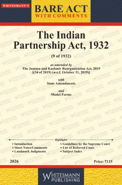 The Indian Partnership Act,1932 Bare Act English,1st Edition 2026