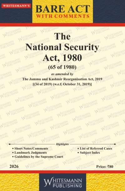 The National Security Act,1980 Bare Act English,1st Edition 2026