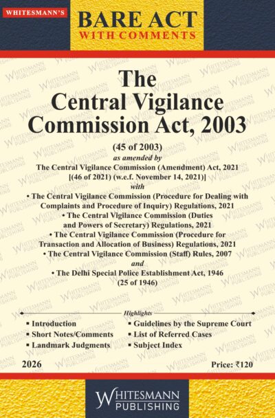 The Central Vigilance Commission Act 2003 Bare Act English Edition 2026
