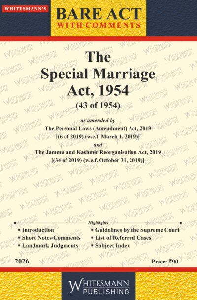 The Special Marriage Act,1954 Bare Act English Edition 2026