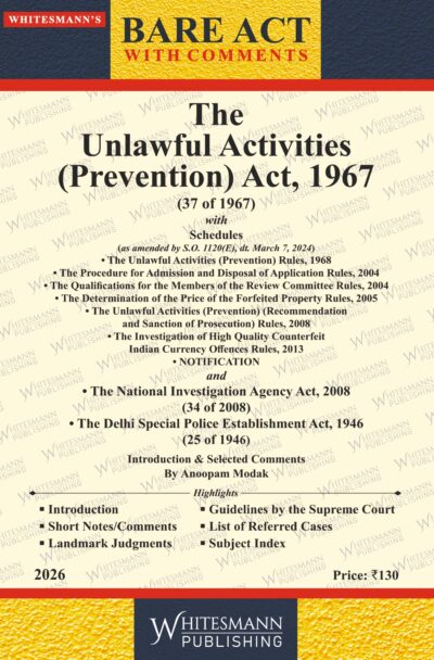 The Unlawful Activities (Prevention) Act,1967 Bare Act English Edition 2026
